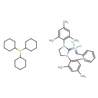 Benzylidene(dichloro)(1,3-dimesityl-2-imidazolidinylidene)ruthenium - tricyclohexylphosphine (1:1) (CAS: 246047-72-3) - Chemical Structure and Molecular Formula 