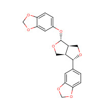 5-[4-(1,3-Benzodioxolol-5-yloxy)tetrahydro-1H,3H-furo[3,4-c]furan-1-yl]-1,3-benzodioxole (CAS: 526-07-8) - Chemical Structure and Molecular Formula 