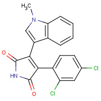 3-(2,4-Dichlorophenyl)-4-(1-methyl-1H-indol-3-yl)-1H-pyrrole-2,5-dione (CAS: 280744-09-4) - Chemical Structure and Molecular Formula 