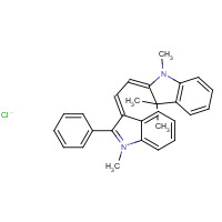 (3E)-1-Methyl-2-phenyl-3-[(2Z)-2-(1,3,3-trimethyl-1,3-dihydro-2H-indol-2-ylidene)ethylidene]-3H-indolium chloride (CAS: 4657-00-5) - Chemical Structure and Molecular Formula 