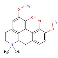 1,11-Dihydroxy-2,10-dimethoxy-6,6-dimethyl-5,6,6a,7-tetrahydro-4H-dibenzo[de,g]quinolinium (CAS: 2141-09-5) - Chemical Structure and Molecular Formula 