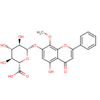 5-Hydroxy-8-methoxy-4-oxo-2-phenyl-4H-chromen-7-yl b-D-glucopyranosiduronic acid (CAS: 51059-44-0) - Chemical Structure and Molecular Formula 