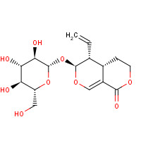 (4aS,5R,6S)-1-Oxo-5-vinyl-4,4a,5,6-tetrahydro-1H,3H-pyrano[3,4-c]pyran-6-yl b-D-glucopyranoside, Sweroside (CAS: 14215-86-2) - Chemical Structure and Molecular Formula 