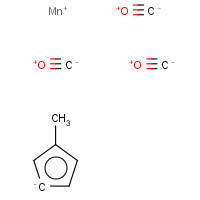 tricarbonyl((1,2,3,4,5-η)-1-methyl-2,4-cyclopentadien-1-yl)- manganese (CAS: 12108-13-3) - Chemical Structure and Molecular Formula 