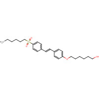 6-[4-[2-[4-(Hexylsulfonyl)phenyl]ethenyl]phenoxy]-1-hexanol (CAS: 133261-44-6) - Chemical Structure and Molecular Formula 
