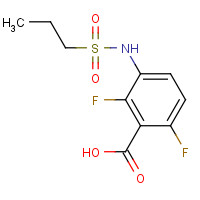 2,6-difluoro-3-(propylsulfonylamino)benzoic acid (CAS: 1103234-56-5) - Chemical Structure and Molecular Formula 