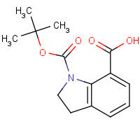 1-{[(2-Methyl-2-propanyl)oxy]carbonyl}-7-indolinecarboxylic acid (CAS: 791616-62-1) - Chemical Structure and Molecular Formula 