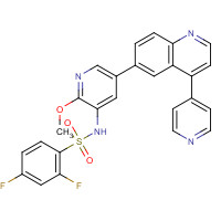 2,4-Difluoro-N-[2-methoxy-5-[4-(4-pyridazinyl)-6-quinolinyl]-3-pyridinyl]benzenesulfonamide (CAS: 1187431-43-1) - Chemical Structure and Molecular Formula 
