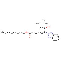 3-(2H-Benzotriazolyl)-5-(1,1-di-methylethyl)-4-hydroxy-benzenepropanoic acid octyl esters (CAS: 127519-17-9) - Chemical Structure and Molecular Formula 