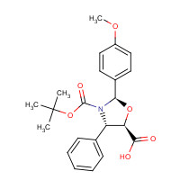 (2R,4S,5R)-3-(tert-Butoxycarbonyl)-2-(4-methoxyphenyl)-4-phenyloxazolidine-5-carboxylic acid (CAS: 155396-69-3) - Chemical Structure and Molecular Formula 