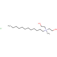 N,N-bis(2-hydroxyethyl)-N-methyldodecan-1-aminium chloride (CAS: 22340-01-8) - Chemical Structure and Molecular Formula 