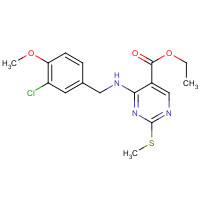 Ethyl 4-((3-chloro-4-methoxybenzyl)amino)-2-(methylthio)pyrimidine-5-carboxylate (CAS: 330785-81-4) - Chemical Structure and Molecular Formula 