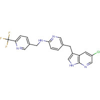 5-[(5-chloro-1H-pyrrolo[2,3-b]pyridin-3-yl)methyl]-N-[[6-(trifluoromethyl)pyridin-3-yl]methyl]pyridin-2-amine (CAS: 1029044-16-3) - Chemical Structure and Molecular Formula 