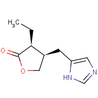 (3S,4R)-3-ethyl-4-(1H-imidazol-5-ylmethyl)oxolan-2-one (CAS: 127-67-3) - Chemical Structure and Molecular Formula 