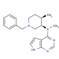 N-[(3R,4R)-1-benzyl-4-methylpiperidin-3-yl]-N-methyl-7H-pyrrolo[2,3-d]pyrimidin-4-amine (CAS: 477600-73-0) - Chemical Structure and Molecular Formula 