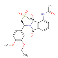 N-[2-[(1S)-1-(3-ethoxy-4-methoxyphenyl)-2-methylsulfonylethyl]-1,3-dioxoisoindol-4-yl]acetamide (CAS: 608141-41-9) - Chemical Structure and Molecular Formula 