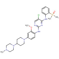 5-chloro-4-N-(2-dimethylphosphorylphenyl)-2-N-[2-methoxy-4-[4-(4-methylpiperazin-1-yl)piperidin-1-yl]phenyl]pyrimidine-2,4-diamine (CAS: 1197953-54-0) - Chemical Structure and Molecular Formula 