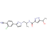 N-[(2S)-1-[3-(3-chloro-4-cyanophenyl)pyrazol-1-yl]propan-2-yl]-5-(1-hydroxyethyl)-1H-pyrazole-3-carboxamide (CAS: 1297538-32-9) - Chemical Structure and Molecular Formula 