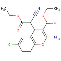 ethyl 2-amino-6-chloro-4-(1-cyano-2-ethoxy-2-oxoethyl)-4H-chromene-3-carboxylate (CAS: 305834-79-1) - Chemical Structure and Molecular Formula 
