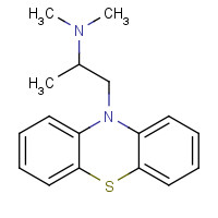 N,N-dimethyl-1-phenothiazin-10-ylpropan-2-amine (CAS: 60-87-7) - Chemical Structure and Molecular Formula 