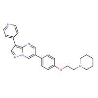 6-[4-(2-piperidin-1-ylethoxy)phenyl]-3-pyridin-4-ylpyrazolo[1,5-a]pyrimidine (CAS: 866405-64-3) - Chemical Structure and Molecular Formula 