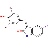 (3E)-3-[(3,5-dibromo-4-hydroxyphenyl)methylidene]-5-iodo-1H-indol-2-one (CAS: 220904-83-6) - Chemical Structure and Molecular Formula 