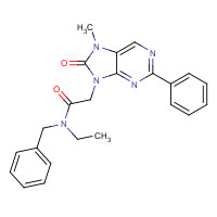 N-benzyl-N-ethyl-2-(7-methyl-8-oxo-2-phenylpurin-9-yl)acetamide (CAS: 226954-04-7) - Chemical Structure and Molecular Formula 