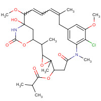 11-chloro-21-hydroxy-12,20-dimethoxy-2,5,9,16-tetramethyl-8,23-dioxo-4,24-dioxa-9,22-diazatetracyclo[19.3.1.1~10,14~.0~3,5~]hexacosa-10(26),11,13,16,18-pentaen-6-yl 2-methylpropanoate (CAS: 66584-72-3) - Chemical Structure and Molecular Formula 
