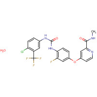 4-[4-[[4-chloro-3-(trifluoromethyl)phenyl]carbamoylamino]-3-fluorophenoxy]-N-methylpyridine-2-carboxamide;hydrate (CAS: 1019206-88-2) - Chemical Structure and Molecular Formula 