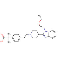 2-[4-[2-[4-[1-(2-ethoxyethyl)benzimidazol-2-yl]piperidin-1-yl]ethyl]phenyl]-2-methylpropanoic acid (CAS: 202189-78-4) - Chemical Structure and Molecular Formula 
