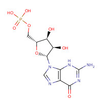 [(2R,3S,4R,5R)-5-(2-amino-6-oxo-3H-purin-9-yl)-3,4-dihydroxyoxolan-2-yl]methyl dihydrogen phosphate (CAS: 85-32-5) - Chemical Structure and Molecular Formula 
