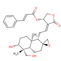 [(3S,4E)-4-[2-[(1S,2S,4aS,5R,6R,8aR)-6-hydroxy-5-(hydroxymethyl)-5,8a-dimethylspiro[3,4,4a,6,7,8-hexahydro-1H-naphthalene-2,2'-oxirane]-1-yl]ethylidene]-5-oxooxolan-3-yl] (E)-3-phenylprop-2-enoate (CAS: 92062-36-7) - Related Chemical Product