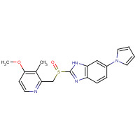 2-[(4-methoxy-3-methylpyridin-2-yl)methylsulfinyl]-6-pyrrol-1-yl-1H-benzimidazole (CAS: 172152-36-2) - Chemical Structure and Molecular Formula 