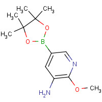 2-methoxy-5-(4,4,5,5-tetramethyl-1,3,2-dioxaborolan-2-yl)pyridin-3-amine (CAS: 893440-50-1) - Chemical Structure and Molecular Formula 