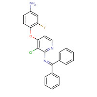 4-[2-(benzhydrylideneamino)-3-chloropyridin-4-yl]oxy-3-fluoroaniline (CAS: 1174046-76-4) - Chemical Structure and Molecular Formula 