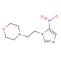 4-[2-(5-nitroimidazol-1-yl)ethyl]morpholine (CAS: 6506-37-2) - Chemical Structure and Molecular Formula 