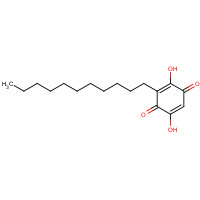 2,5-dihydroxy-3-undecylcyclohexa-2,5-diene-1,4-dione (CAS: 550-24-3) - Chemical Structure and Molecular Formula 