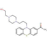 1-[10-[3-[4-(2-hydroxyethyl)piperazin-1-yl]propyl]phenothiazin-2-yl]ethanone (CAS: 2751-68-0) - Chemical Structure and Molecular Formula 