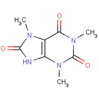 1,3,7-trimethyl-9H-purine-2,6,8-trione (CAS: 5415-44-1) - Chemical Structure and Molecular Formula 