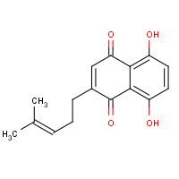 5,8-dihydroxy-2-(4-methylpent-3-enyl)naphthalene-1,4-dione (CAS: 43043-74-9) - Chemical Structure and Molecular Formula 