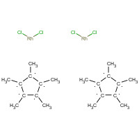 dichlororhodium;1,2,3,4,5-pentamethylcyclopentane (CAS: 12354-85-7) - Chemical Structure and Molecular Formula 