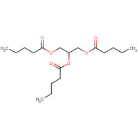 2,3-di(pentanoyloxy)propyl pentanoate (CAS: 620-68-8) - Chemical Structure and Molecular Formula 