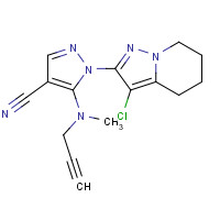1-(3-chloro-4,5,6,7-tetrahydropyrazolo[1,5-a]pyridin-2-yl)-5-[methyl(prop-2-ynyl)amino]pyrazole-4-carbonitrile (CAS: 158353-15-2) - Chemical Structure and Molecular Formula 