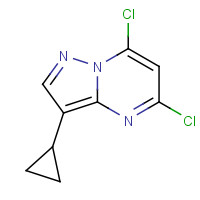 5,7-dichloro-3-cyclopropylpyrazolo[1,5-a]pyrimidine (CAS: 673475-51-9) - Chemical Structure and Molecular Formula 