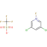 3,5-dichloro-1-fluoropyridin-1-ium;trifluoromethanesulfonate (CAS: 107264-06-2) - Chemical Structure and Molecular Formula 