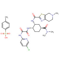 N'-(5-chloropyridin-2-yl)-N-[(1S,2R,4S)-4-(dimethylcarbamoyl)-2-[(5-methyl-6,7-dihydro-4H-[1,3]thiazolo[5,4-c]pyridine-2-carbonyl)amino]cyclohexyl]oxamide;4-methylbenzenesulfonic acid (CAS: 480449-71-6) - Chemical Structure and Molecular Formula 