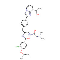 3-chloro-N-[(2S)-1-[[2-(dimethylamino)acetyl]amino]-3-[4-[8-[(1S)-1-hydroxyethyl]imidazo[1,2-a]pyridin-2-yl]phenyl]propan-2-yl]-4-propan-2-yloxybenzamide (CAS: 1088965-37-0) - Related Chemical Product