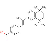 4-[(E)-2-(5,5,8,8-tetramethyl-6,7-dihydronaphthalen-2-yl)prop-1-enyl]benzoic acid (CAS: 71441-28-6) - Chemical Structure and Molecular Formula 