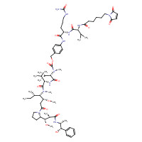 [4-[[(2S)-5-(carbamoylamino)-2-[[(2S)-2-[6-(2,5-dioxopyrrol-1-yl)hexanoylamino]-3-methylbutanoyl]amino]pentanoyl]amino]phenyl]methyl N-[(2S)-1-[[(2S)-1-[[(3R,4S,5S)-1-[(2S)-2-[(1R,2R)-3-[[(1S,2R)-1-hydroxy-1-phenylpropan-2-yl]amino]-1-methoxy-2-methyl-3-o (CAS: 646502-53-6) - Chemical Structure and Molecular Formula 