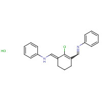 N-[(E)-[2-chloro-3-(phenyliminomethyl)cyclohex-2-en-1-ylidene]methyl]aniline;hydrochloride (CAS: 63857-00-1) - Chemical Structure and Molecular Formula 